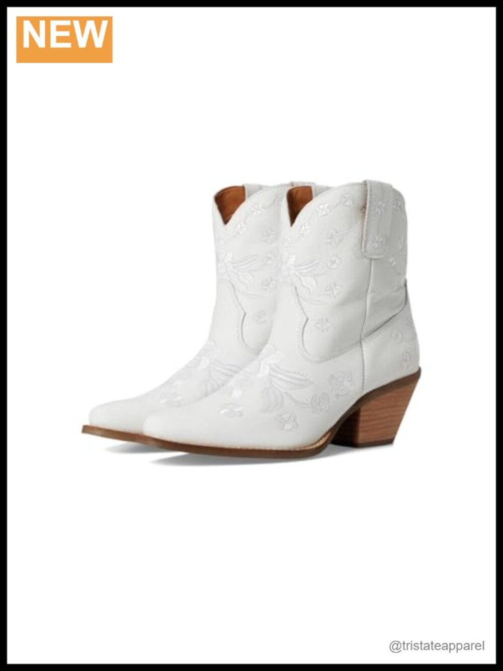 Dingo Women's Sweetheart Floral Embroidered Snip Toe Pull-On Casual Boots Ankle